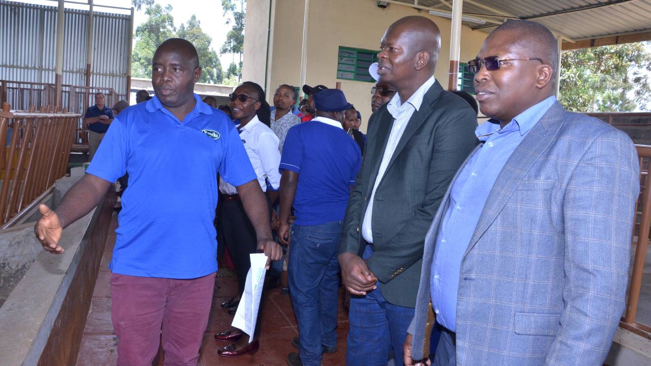 Tetra Pak officials tour a dairy plant in Githunguri. PHOTO/COURTESY